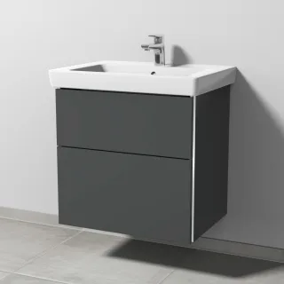 Sanipa 3way Waschtischunterbau zu Villeroy & Boch Subway 2.0 Waschtisch mit 2 Auszügen, Anthrazit-Ma BR61322
