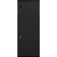 vidaXL Aktenschrank Sattelschrank Schwarz 53x53x140 cm Stahl