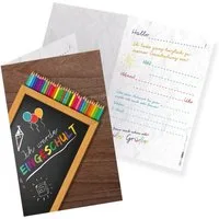 itenga Grußkarten itenga 12x Klappkarte Einladungskarten Schulanfang Einschulung A6