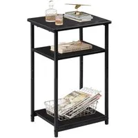 WLIVE Beistelltisch Schmal Nachttische mit 3 Etagen, (Sofatisch mit Offenem Stauraum und Ablage aus Spanplatte, 1 Tisch), für Wohnzimmer, Schlafzimmer, kleine Räume, 37x31x56 cm