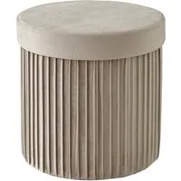 relaxdays Stauraumhocker Hocker aus Samt mit Stauraum, Beige