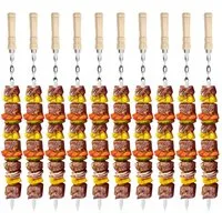 JOYOLEDER Schaschlikspieße 10 Stück Edelstahl Grillspieße Set – Flache Spieße, 55cm Lang und (11mm Breit, Rostfrei & Wiederverwendbar, Ideal für BBQ Fleisch, 10-St., Gemüse & Kebab – Perfekt für Grill, Barbecue & Camping)