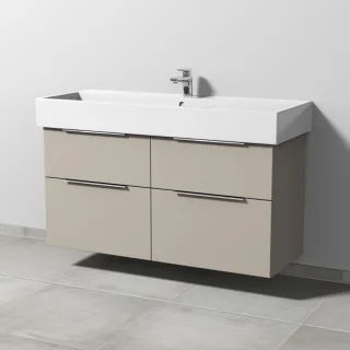 Sanipa 3way Waschtischunterbau zu Duravit Vero Air Waschtisch mit 2 Auszügen, Kaschmir-Matt UP4361U