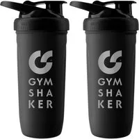 GYMSHAKER Protein Shaker Edelstahl 2er Pack Trinkflasche für Fitness, Sport & Bodybuilding, (2-tlg)