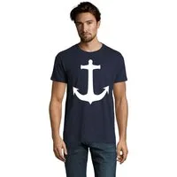 Blondie & Brownie T-Shirt Herren Shirt Maritim Anker Symbol Freizeit Baumwolle Komfort Herren T-Shirt Anker Print Maritim Baumwolle Freizeitshirt Rundhals