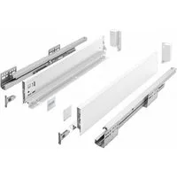 MS Beschläge Teleskopauszug Schubladensystem Weiß Schubkasten-Set Soft Close