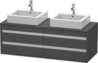Duravit Ketho Konsolenwaschtischunterbau wandhängend Graphit Matt 1400x550x496 mm - KT6657B4949 KT6657B4949