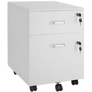 tectake Rollcontainer, Weiß, Holzwerkstoff, Rechteckig, 40x54.5x46 cm, Arbeitszimmer, Container