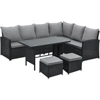 SVITA Loungeset MONROE, (Set, 4-tlg., Gartenlounge), Garten-Lounge, Poly-Rattan, Sitzgruppe, Outdoor, Lounge-Möbel