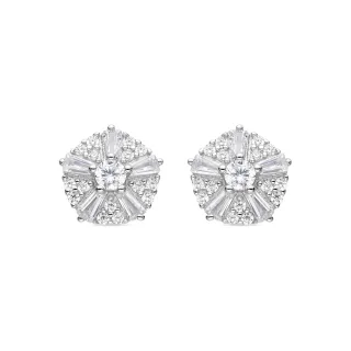 Luxenter Ohrringe aus 925er Sterlingsilber und Zirkonia mit Brillantschliff, rhodiniert – Umya