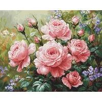 Luca-S Kreativset Luca-S Kreuzstich Stickpackung "Der Rosengarten", Zählmuster, 44x35..., (embroidery kit by Marussia)