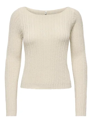 ONLY - ONLSANNE LS RIB BOATNECK CC KNT Birch - Gr. - S
