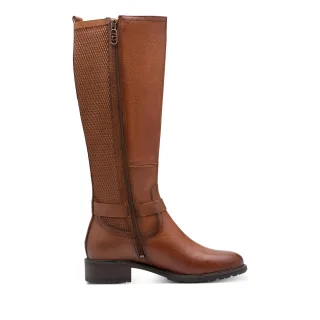 Tamaris Damen Cognac Braun Hellbraun Leder Kniehohe Reitstiefel