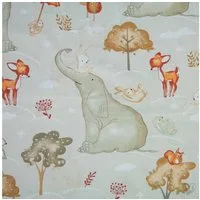 maDDma Stoff Baumwollstoff Zauberwald Elefant und Waldtieren ab 0,5m x 1,6m