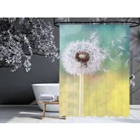 Sanilo Duschvorhang Pusteblume 180 x 200 cm, 100% wasserdicht, Anti-Schimmel-Effekt, hochwertige Qualität
