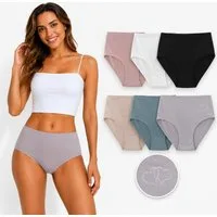 EloModa Taillenslip Damen Slips 6er Pack Baumwolle – bequem & atmungsaktiv (6-St) atmungsaktiv, hautfreundlich, elastisch, formbeständig