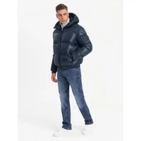OMBRE Winterjacke Herren-Pufferjacke mit gerippten Abschlüssen