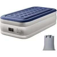LALAHO Luftmatratze mit eingebauter Pumpe,Isomatte Camping Outdoor,190 x 99 x 45CM, Einzel-Luftbett, selbstaufblasend, wasserdicht, inkl. Pumpe, Tasche