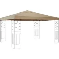 Quick Star Pavillon-Ersatzdach Rank, 260 g/m², 300 x 300 cm (Beige, 3 x 3 m), Mit Dachentlüftung