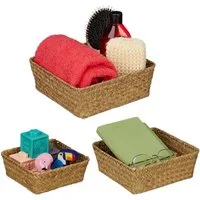 relaxdays Aufbewahrungskorb Seegras im 3er Set