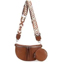 ITALYSHOP24 Bauchtasche Damen Gürteltasche Brusttasche CrossBody, Schultertasche, CrossOver, Umhängetasche, Hüfttasche