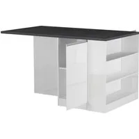 KOCHSTATION Kücheninsel KS-Sole, Breite 160 cm, 2 Türen, 4 offene Fächer