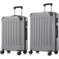 YONSLY Kofferset Premium Hartschalen-Reiseset aus ABS mit robustem YKK-Reißverschluss, 4 Rollen, (Reisekoffer-Set, 2 tlg., L-XL-Set), TSA-Schloss, 360°-Doppelrollen und austauschbaren Rollen und Griffen