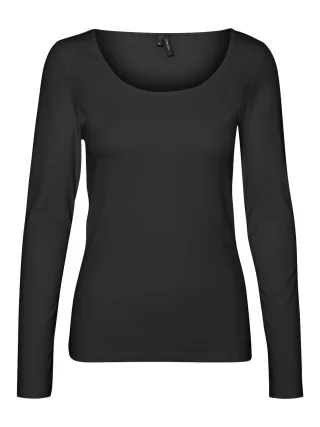 VERO MODA - VMMAXI MY LS SOFT UNECK NOOS black - Gr. - L
