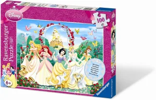 Ravensburger Puzzle 13926 - Funkelnde Prinzessinnen (mit Glitzer) [100 Teile]