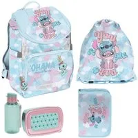 PASO Schulrucksack Mega Schulset - Lilo & Stitch Disney (Schulset, 5-tlg), Schulranzen-Set Für Jungen & Mädchen Klasse 1–4