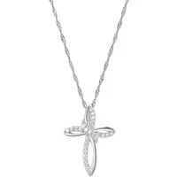 Amor Kette mit Anhänger Kreuz, mit Zirkonia (synth)
