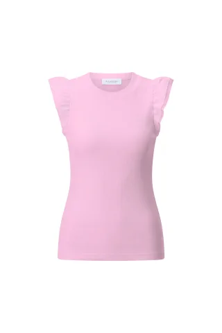 Rich & Royal - Organic Rib Volant Top soft orchid - Gr. - XS