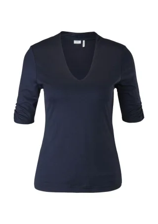 s.Oliver BLACK LABEL - T-Shirt mit V-Ausschnitt blau - Gr. - 36