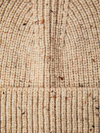 selected women - SLFNELLY NEPS WOOL BLEND BEANIE oatmeal - Gr. - ONE SIZE