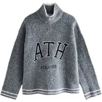 Next Troyer Sportlicher Bouclé-Pullover mit RV-Ausschnitt (1-tlg)
