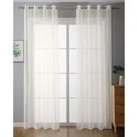 Gardinenbox Gardine (2 St), Ösen, transparent, Voile