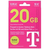 Telekom MagentaMobil Prepaid M Simkarte mit 10 € Startguthaben Prepaidkarte, (EU-Roaming inkl. CH/GB, 10 € Startguthaben)