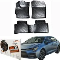 Trimak Passform-Fußmatten Oder Kofferraumwanne Oder Set für Toyota Corolla, Toyota Corolla Sedan Limousine E210 Benzin ab 2019 Gummimatten Auto