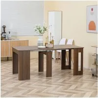 HOMCOM Klapptisch Esstisch ausziehbarer (Esszimmertisch, 1-St., Küchentisch), für Wohnzimmer Esszimmer Modernes Design Braun 180 x 85 x 75cm