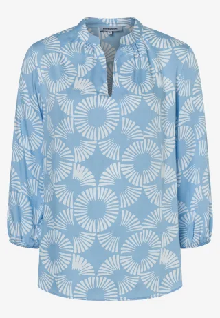 MORE & MORE - Viskosebluse mit Print blau - Gr. - 46