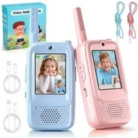 POPOLIC Walkie Talkie 2 Pack Walkie Talkie mit Bildschirm, 400 Meter Reichweite, (2-St., mit 4 Spracheffekten, Spielzeug ab 3-12 Jahre, Walkie Talkie Kinder), Outdoor, Camping, Wandern für Jungen und Mädchen Hochleistungs