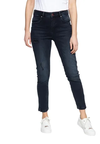 Amor, Truth & Trust Damen 5-Pocket Jeans Sun dunkelblau