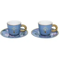 BIALETTI Kaffeeservice Set 2 Tassen inkl. Untertassen BRIDGERTON, Porzellan