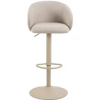 freiraum Barhocker Eleanor, Trompetenfuß mit Fußstütze, Bezug beige - 53x110x56cm (BxHxT)