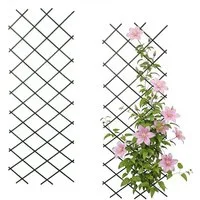 Spetebo Rankhilfe Rankhilfe ausziehbar aus Kunststoff grün - 2er Set 2er Set, 2 St., ausziehbares Rankgitter, Scherenspalier