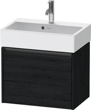 Duravit Ketho.2 Waschtischunterbau wandhängend Eiche Schwarz Matt 584x390x440 mm - K25073016160000 K25073016160000