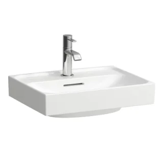 Laufen Meda Aufsatz-Handwaschbecken H8161110001041 45x35cm, mit Überlauf, 1 Hahnloch pro Becken, weiß