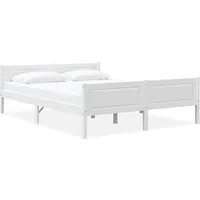 furnicato Bettgestell Holz-Weiß 206 x 166 x 63 cm (1-tlg)
