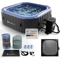 Juskys Whirlpool SpaLuxe, Aufblasbar, (1-tlg), 130 Sprudeldüsen, Inkl. Pumpe und Zubehör, 2400W Heizleistung