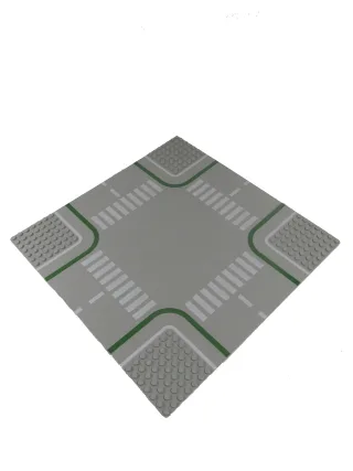1x Lego Straßenplatte 9N Kreuzung mit Zebrastreifen [100g 25.3x25.3x0.3cm 32x32 Noppen] grau